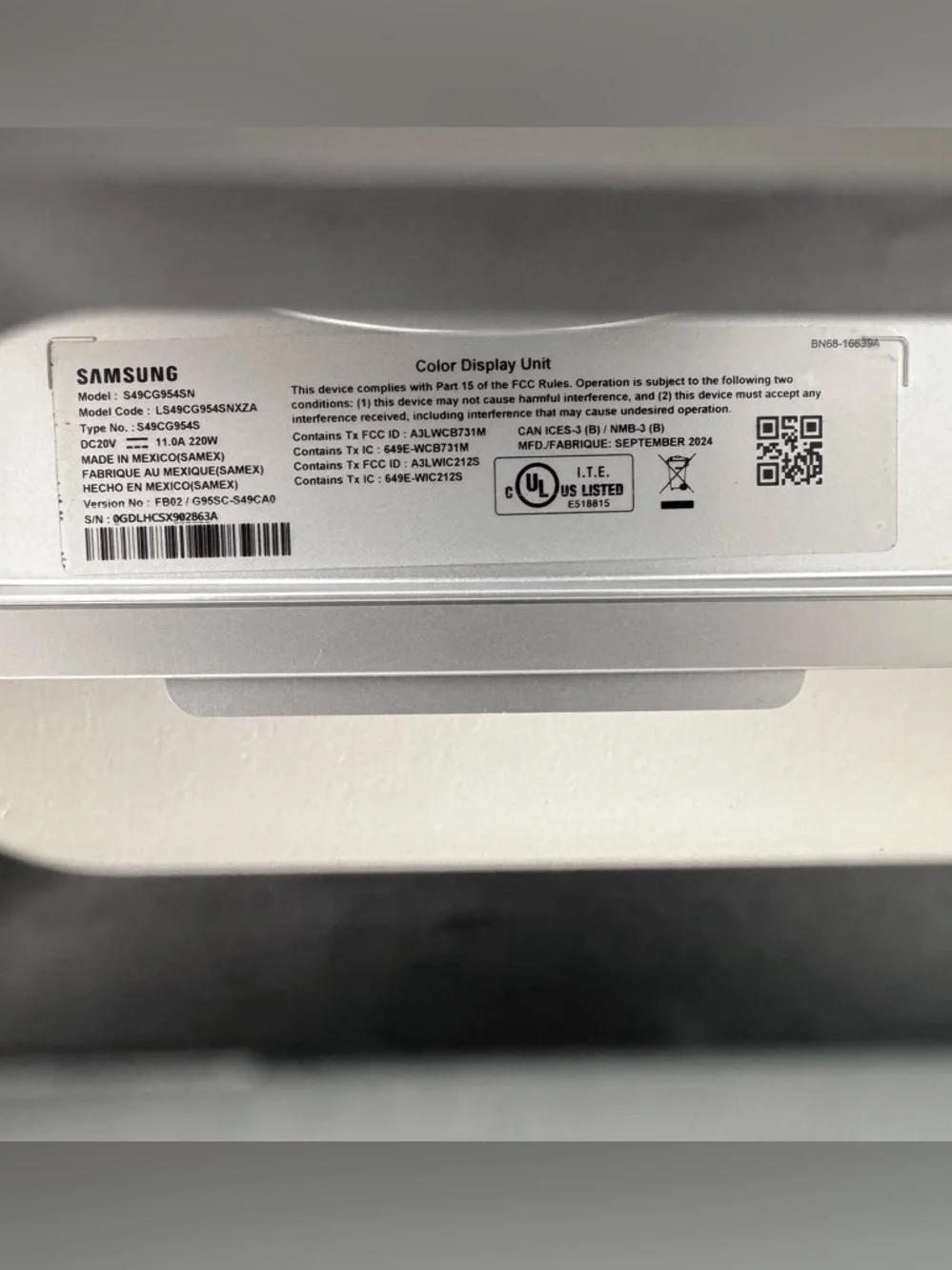 Samsung 49” Odyssey G9 Gaming Monitor (local pickup only; please message)